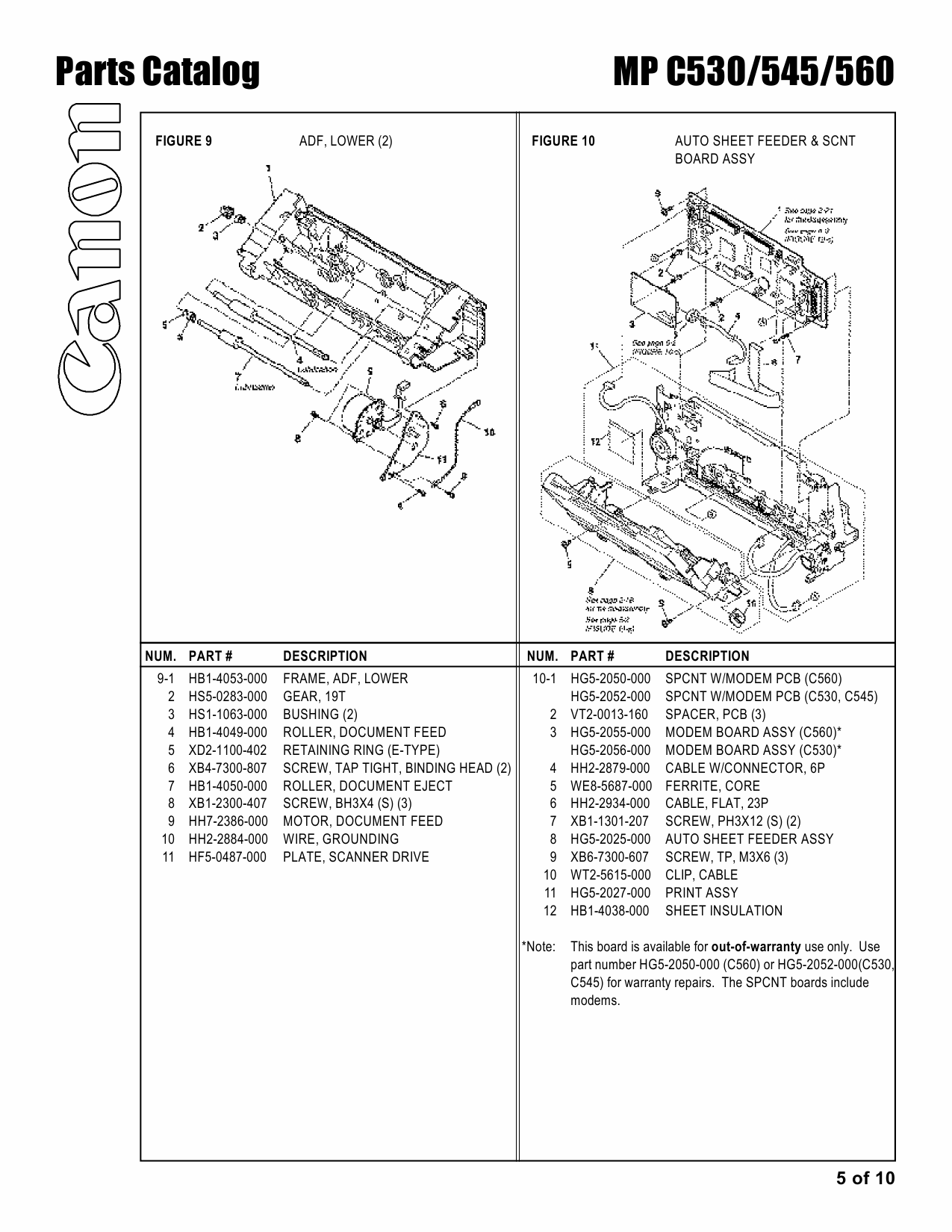 Canon MultiPASS MP-C530 C545 C560 Parts Catalog Manual-5